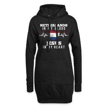 Pays-Bas Jésus - Sweat-shirt à capuche long Femme - noir - Devant
