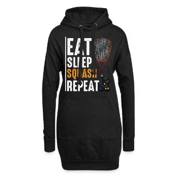 Mange Sommeil Squash Répète Cadeau proverbe drôle - Sweat-shirt à capuche long Femme - noir - Devant