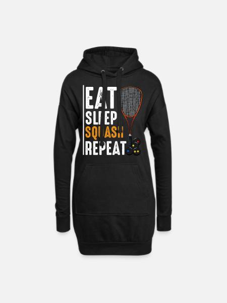 Eat Sleep Squash Repeat Funny sayings gift - Hoodie Dress - black