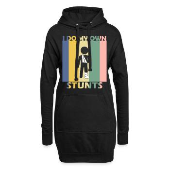Gebrochener Arm Knochen Genesung Verletzung - Hoodie-Kleid - Schwarz - Vorne