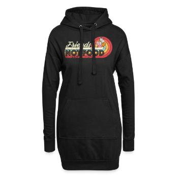 Friends not Food Vegan Vintage Retro - Hoodie-Kleid - Schwarz - Vorne