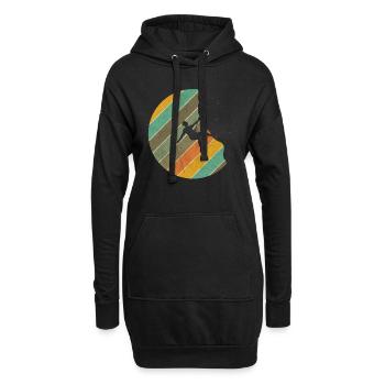 Kletter Retro Wander Berge Karabiner Geschenk - Hoodie-Kleid - Schwarz - Vorne