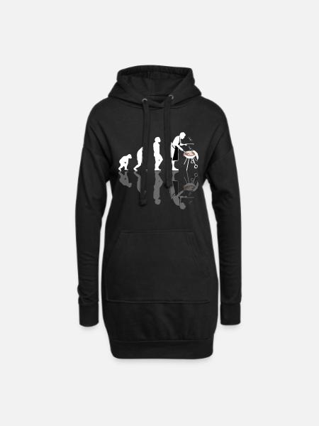 Grillen Evolution - Hoodie-Kleid - Schwarz