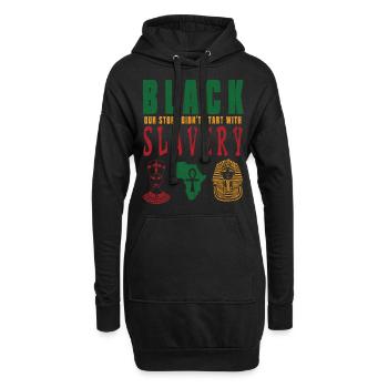 Black our story didn´t star t with slavery - Hoodie-Kleid - Schwarz - Vorne