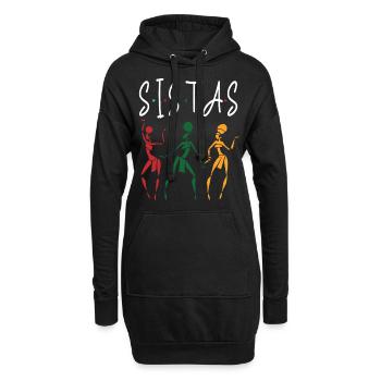 Sistas Black History - Hoodie-Kleid - Schwarz - Vorne