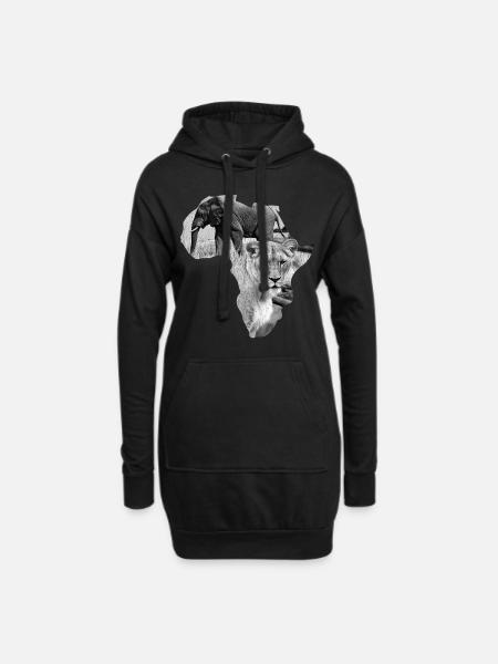 africa - Hoodie Dress - black