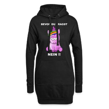 Bevor Du fragst - NEIN!! - Hoodie-Kleid - Schwarz - Vorne