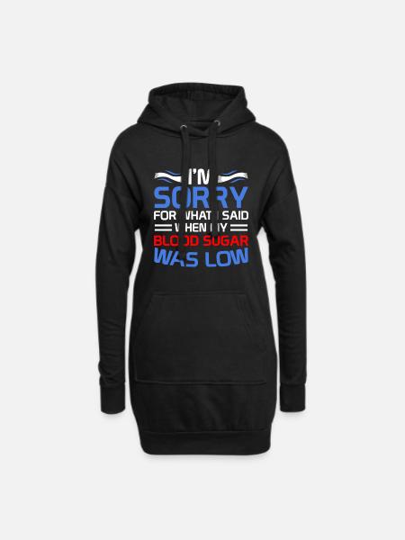 diabetes - Hoodie Dress - black