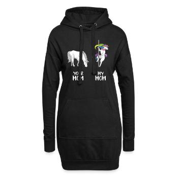 Your Mom my Mom LGBT Einhorn LGBTQ homosexuell - Hoodie-Kleid - Schwarz - Vorne