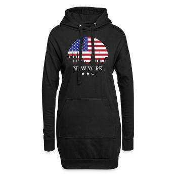 New York - Hoodie-Kleid - Schwarz - Vorne