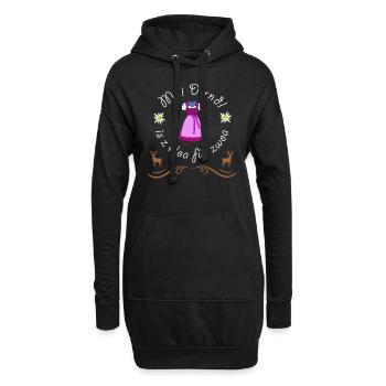 Enceinte : Mon Dirndl est trop petit pour deux - Sweat-shirt à capuche long Femme - noir - Devant