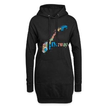 Norvège Scandinavie - Sweat-shirt à capuche long Femme - noir - Devant