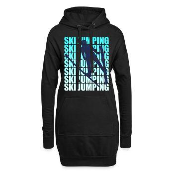 Skispringen Sport Geschenk T-Shirt - Hoodie-Kleid - Schwarz - Vorne