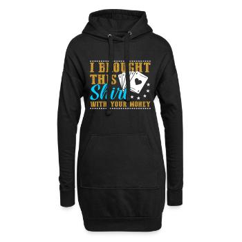 Poker Pokern Geschenk - Hoodie-Kleid - Schwarz - Vorne