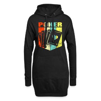 Poker Pokern Geschenk - Hoodie-Kleid - Schwarz - Vorne
