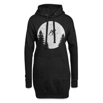 Tee-shirt cadeau volant de saut à ski - Sweat-shirt à capuche long Femme - noir - Devant