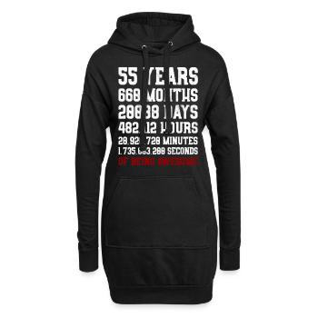 55 Years of being awesome Geschenk 55. Geburtstag - Hoodie-Kleid - Schwarz - Vorne