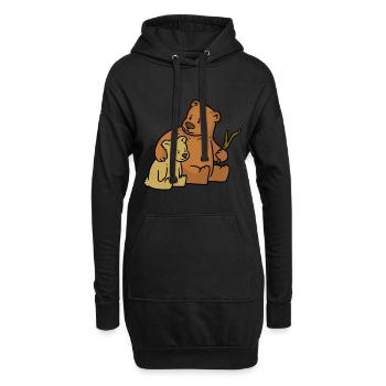 Ma famille porte jour de la paix - Sweat-shirt à capuche long Femme - noir - Devant