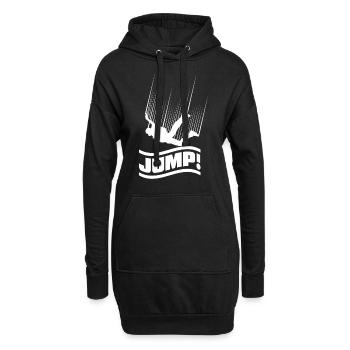 Skydive Fallschirmsprung Gleitschirm Freifall Jump - Hoodie-Kleid - Schwarz - Vorne