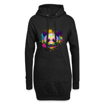 Panda Asien - Hoodie-Kleid - Schwarz - Vorne