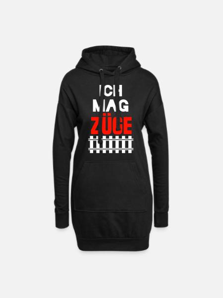 Eisenbahner - Hoodie-Kleid - Schwarz