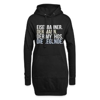 Eisenbahner - Hoodie-Kleid - Schwarz - Vorne