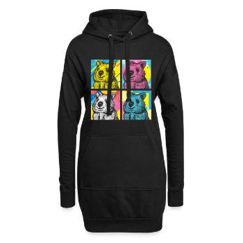 Quokka - Hoodie-Kleid - Schwarz - Vorne