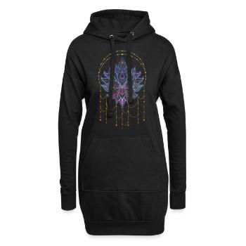 Spirituelle Lotusblume Namaste Yoga & Om - Hoodie-Kleid - Schwarz - Vorne
