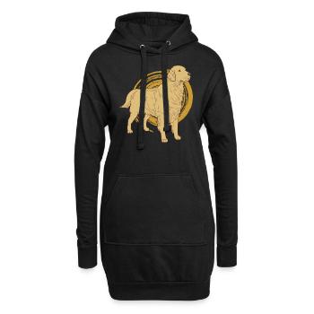 Golden retrievers - Sweat-shirt à capuche long Femme - noir - Devant