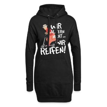 Rüstige Rentner - Hoodie-Kleid - Schwarz - Vorne