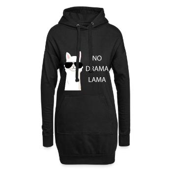 Tolles lustiges Lama Alpaka Shirt No Drama Lama - Hoodie-Kleid - Schwarz - Vorne