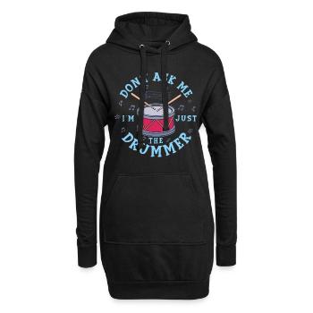 Schlagzeuger - Hoodie-Kleid - Schwarz - Vorne
