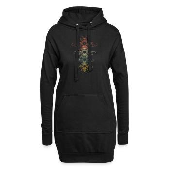 Retro Imker Bienen Geschenk - Hoodie-Kleid - Schwarz - Vorne