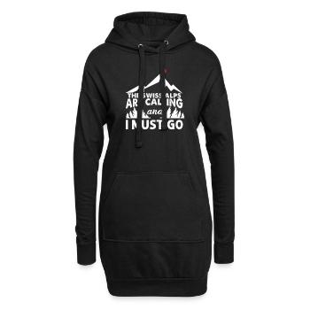 Alpes suisses - Sweat-shirt à capuche long Femme - noir - Devant