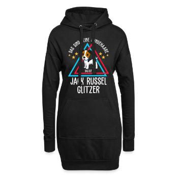 Jack Russel Hund - Hoodie-Kleid - Schwarz - Vorne