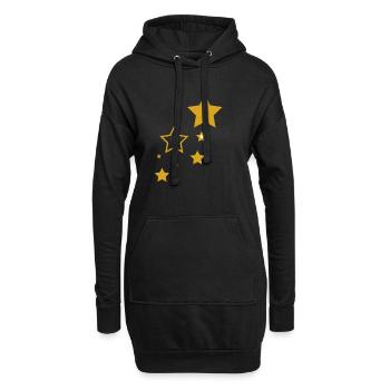 Sternenmotiv Goldene Sterne - Hoodie-Kleid - Schwarz - Vorne