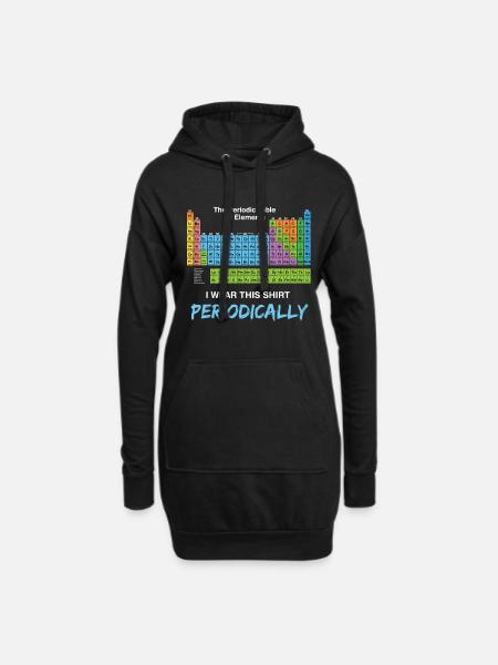 Periodensystem - Hoodie-Kleid - Schwarz