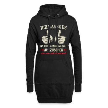 Rentner - Lustige Rentnersprüche - Hoodie-Kleid - Schwarz - Vorne