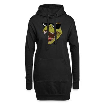Dinosaurier Dino Dinos T-Rex Geschenk Geschenkidee - Hoodie-Kleid - Schwarz - Vorne