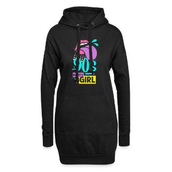 90er Jahre - Hoodie-Kleid - Schwarz - Vorne