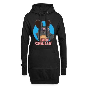 Chinchilla Chinchillin I Cool Sonnenbrille Geschenk - Hoodie-Kleid - Schwarz - Vorne