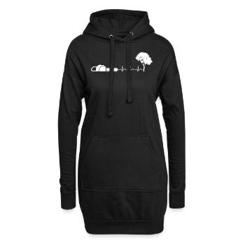 Pulsation cardiaque ECG Lumberjack - Sweat-shirt à capuche long Femme - noir - Devant