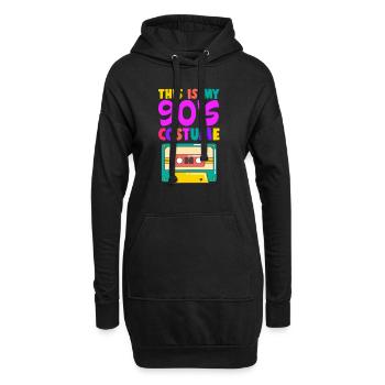90er Jahre - Hoodie-Kleid - Schwarz - Vorne
