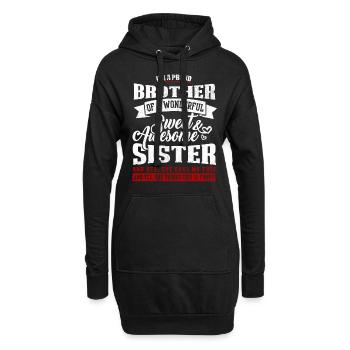 Schwester Lustige Sprüche Stolzer Bruder Geschenk - Hoodie-Kleid - Schwarz - Vorne