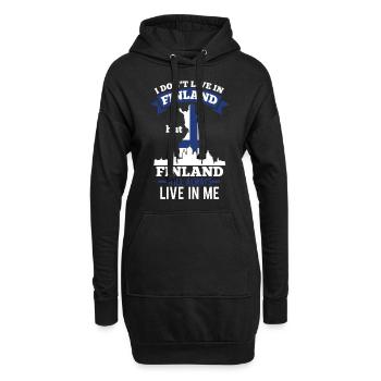 Finnland Urlaub - Hoodie-Kleid - Schwarz - Vorne