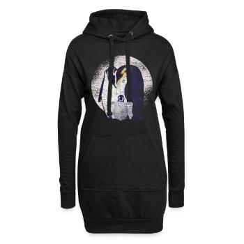 Pinguin Familie - Hoodie-Kleid - Schwarz - Vorne