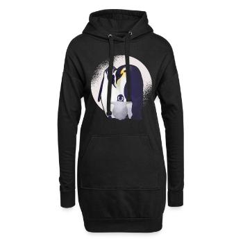 Pinguin - Hoodie-Kleid - Schwarz - Vorne