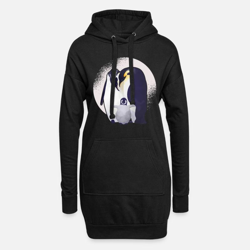 Pinguin - Hoodie-Kleid - Schwarz