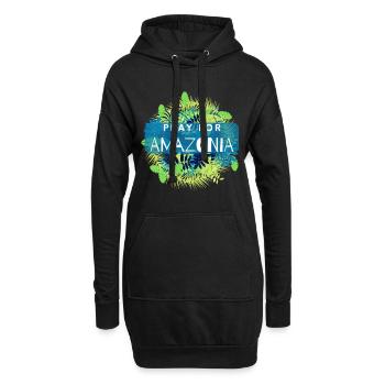 Pray for Amazonas Save Amazonia Lungs of the Earth - Hoodie-Kleid - Schwarz - Vorne