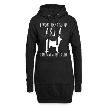 Tee shirt Cadeau Akita Dog Work Dure - Sweat-shirt à capuche long Femme - noir - Devant